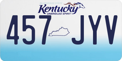KY license plate 457JYV