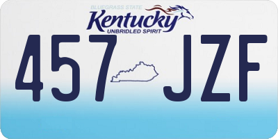 KY license plate 457JZF