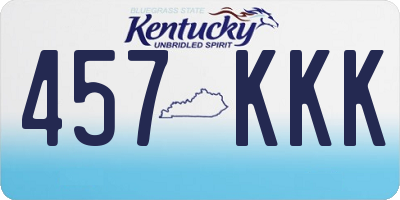 KY license plate 457KKK