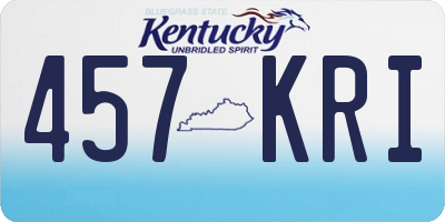 KY license plate 457KRI
