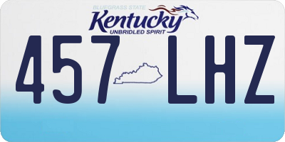 KY license plate 457LHZ