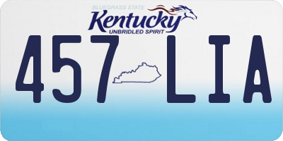 KY license plate 457LIA
