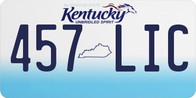 KY license plate 457LIC