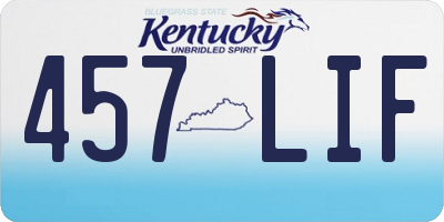 KY license plate 457LIF