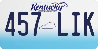 KY license plate 457LIK