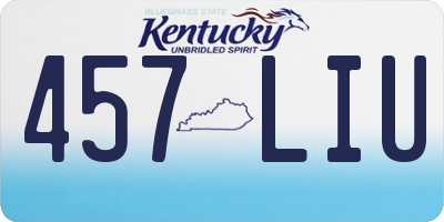 KY license plate 457LIU