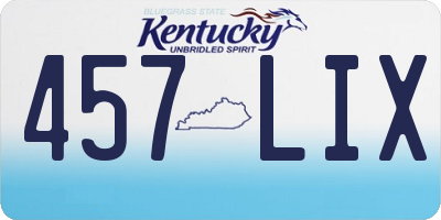 KY license plate 457LIX