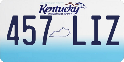 KY license plate 457LIZ