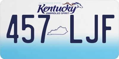 KY license plate 457LJF