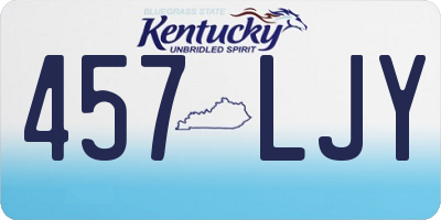 KY license plate 457LJY