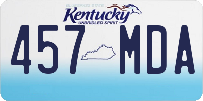 KY license plate 457MDA