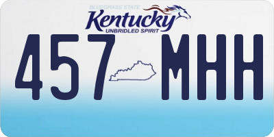 KY license plate 457MHH