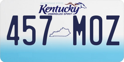 KY license plate 457MOZ