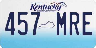 KY license plate 457MRE