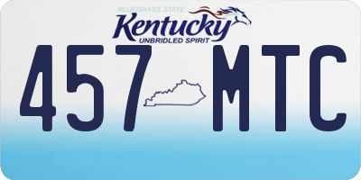 KY license plate 457MTC