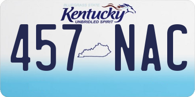 KY license plate 457NAC