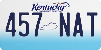 KY license plate 457NAT