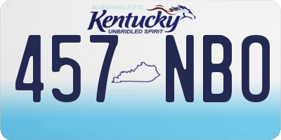 KY license plate 457NBO