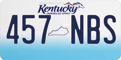 KY license plate 457NBS