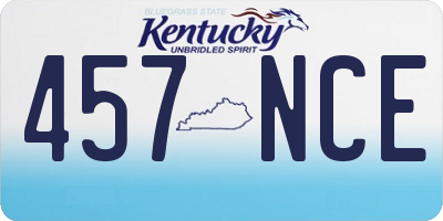 KY license plate 457NCE