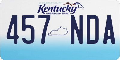 KY license plate 457NDA