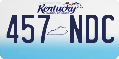 KY license plate 457NDC