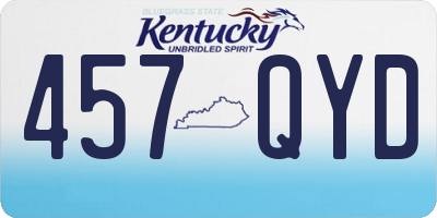 KY license plate 457QYD