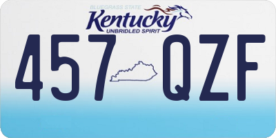 KY license plate 457QZF