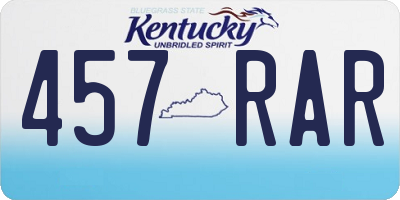 KY license plate 457RAR