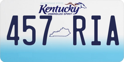 KY license plate 457RIA