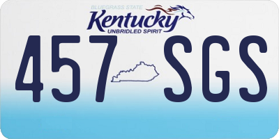KY license plate 457SGS