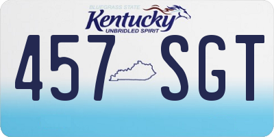 KY license plate 457SGT