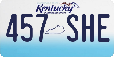 KY license plate 457SHE