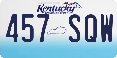 KY license plate 457SQW