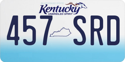 KY license plate 457SRD