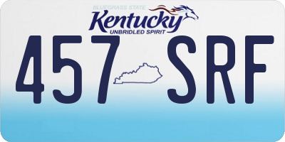 KY license plate 457SRF