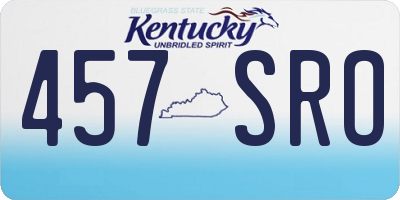 KY license plate 457SRO