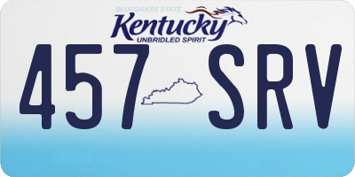 KY license plate 457SRV