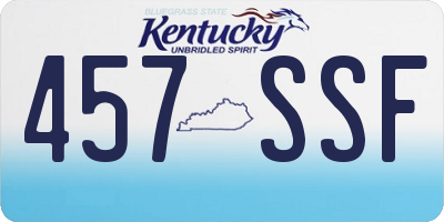 KY license plate 457SSF