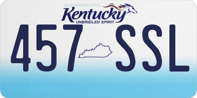 KY license plate 457SSL