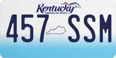 KY license plate 457SSM