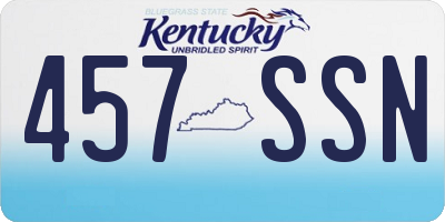 KY license plate 457SSN