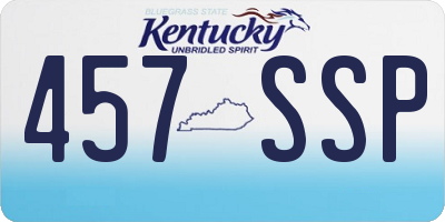 KY license plate 457SSP