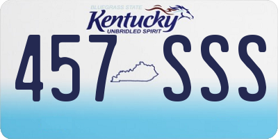 KY license plate 457SSS