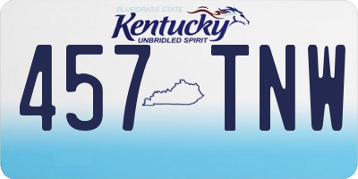 KY license plate 457TNW