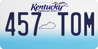 KY license plate 457TOM