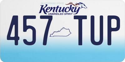 KY license plate 457TUP