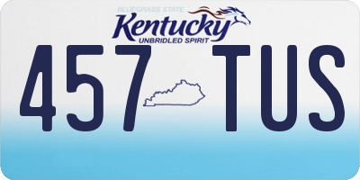 KY license plate 457TUS