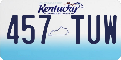 KY license plate 457TUW