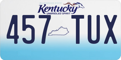 KY license plate 457TUX